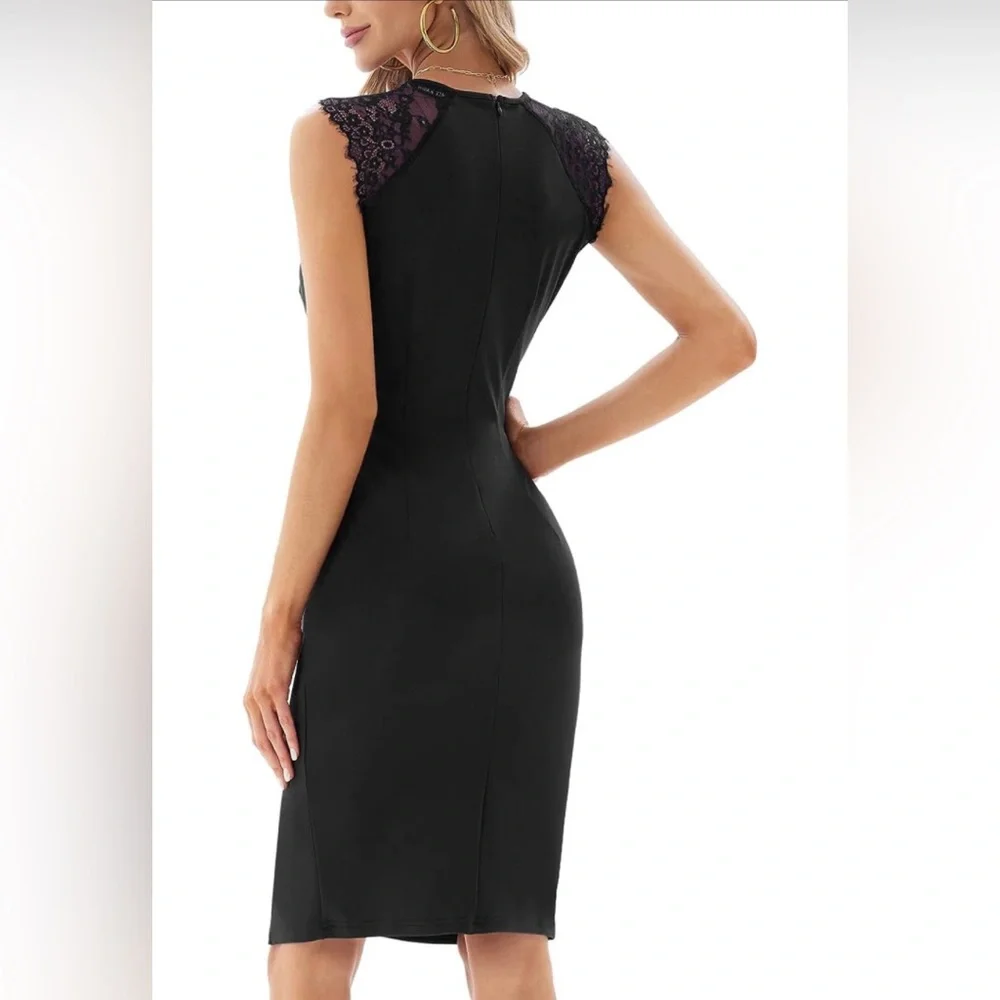 GRACE KARIN Front Slit Black Party Dress, Size Small - Picture 7 of 11